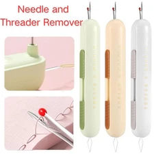 Head Needle Threader Sewing Stitch Remover Easy Use Two-In-One Portable Tools