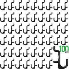 Pegboard Hooks Kit J Hook Assortment 100 Pack Black