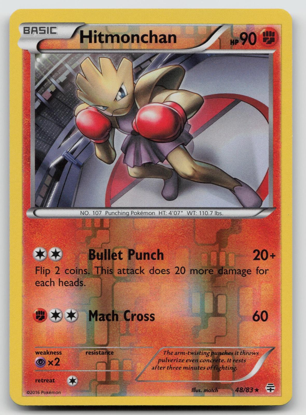 Hitmonchan 48/83 Reverse Holo Generations Pokemon MP