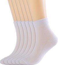 Arukora Women Ankle Thin Socks 6 Pairs Size 5-8, Mesh 6 Pairs white 