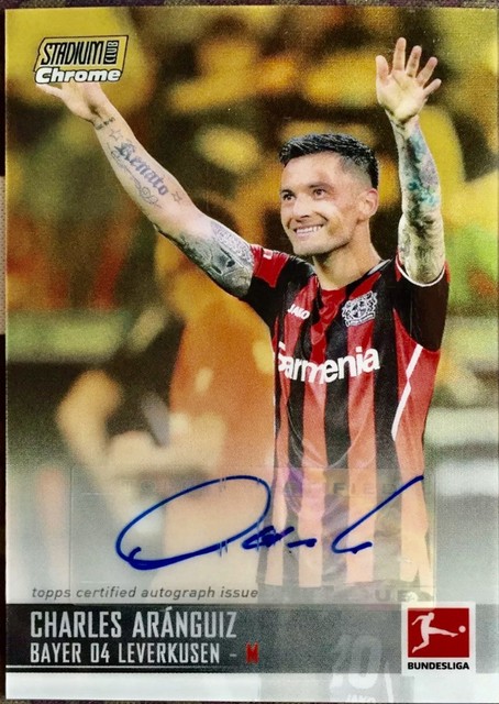 2022 Topps Stadium Chrome Charles Aranguiz RC Auto Gold 38/50 Leverkusen Chile