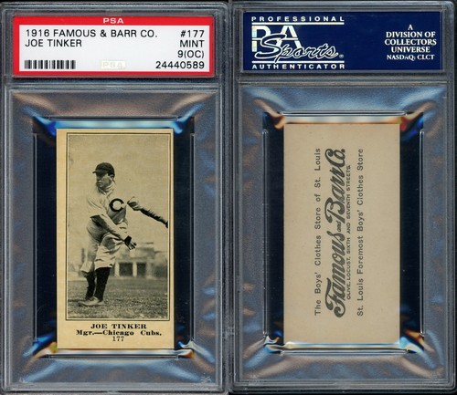 Joe Tinker #177 1916 Famous & Barr Co card