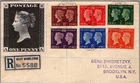 GREAT BRITAIN 1940 CACHET FDC REG COVER STAMP CENTENARY EXHIBITION ADDR POSTMARK