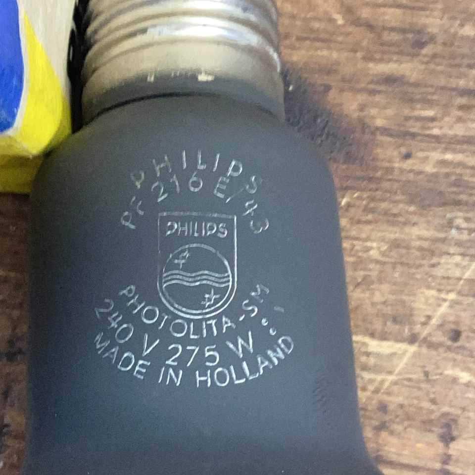 Philips PF216E/E43 Photolita 275w 240v E27 Spotlight Bulb NOS Vintage - Image 3 of 4