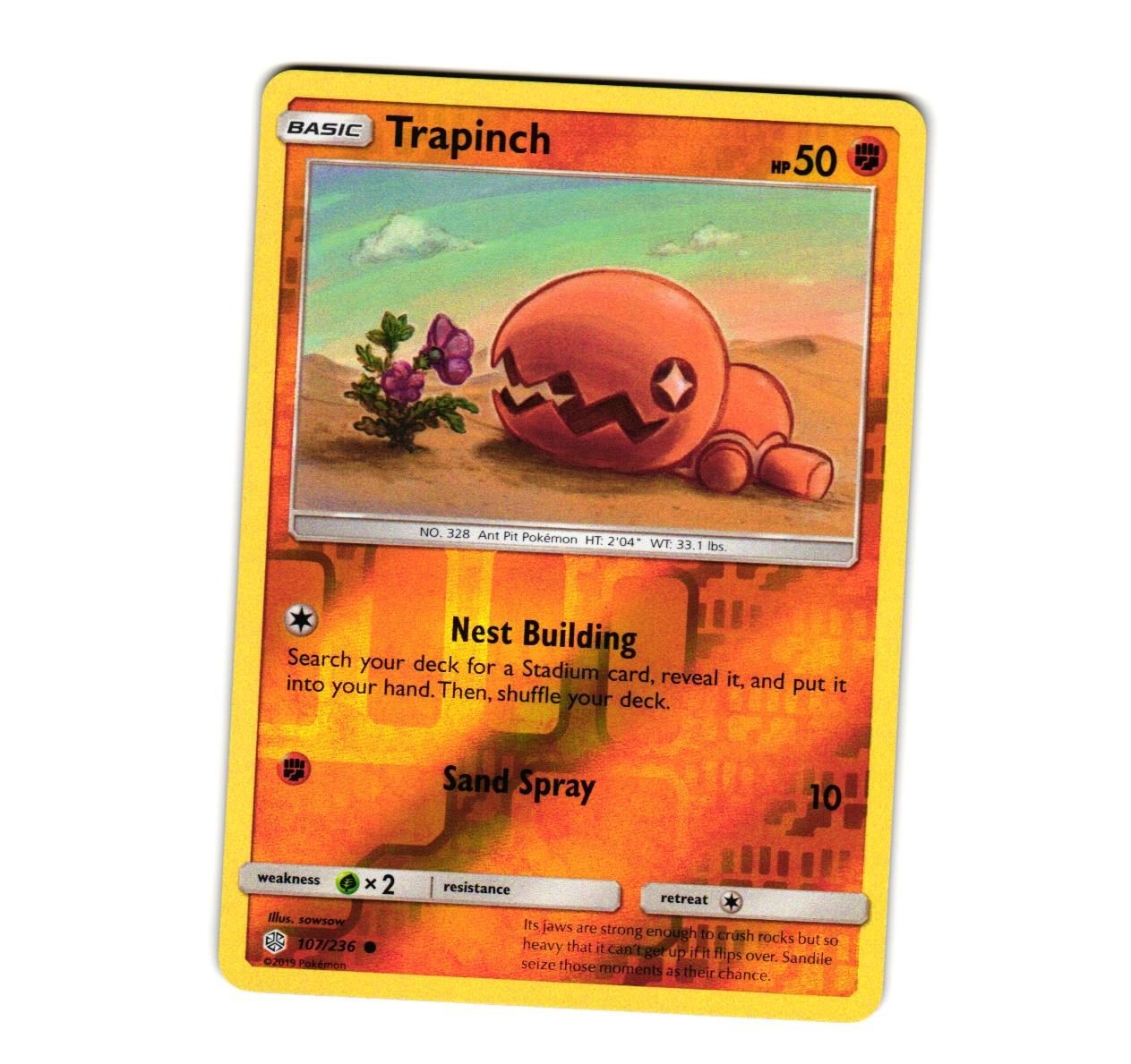 Trapinch 107/236 SM - Cosmic Eclipse Reverse Holofoil NM