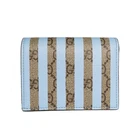 Portefeuille compact crème glacée Nagoya Gucci Gg Supreme 701489 bleu beige femme