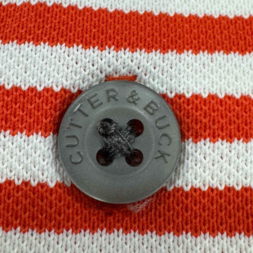 Camisa Polo Auburn University Tigers Naranja Rayas Para Hombre 2XL Cutter & Buck Foto 4 de 4