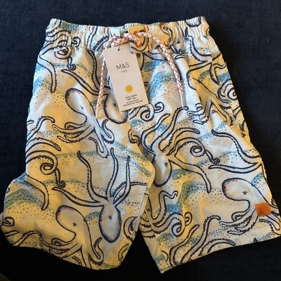 M&S Jungen Octopus Badeshorts Badehose neu mit Etikett Alter 6-7 Jahre