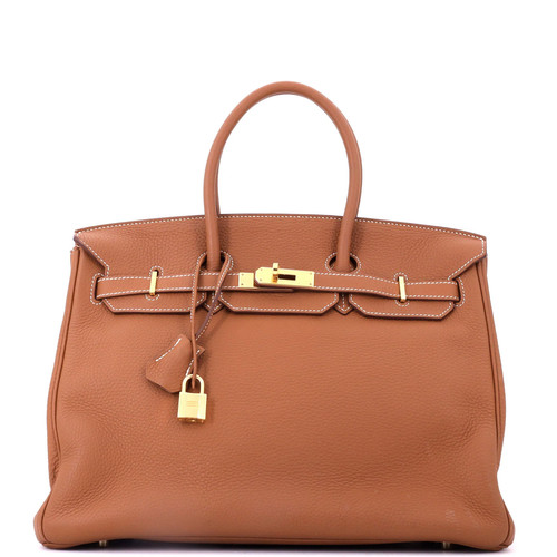 Hermes Birkin Handbag Brown Togo with Gold Hardware 35