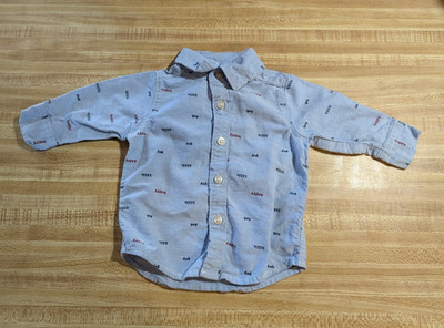 Carter's Baby Boy  3 Months 100 Percent Cotton Blue Button Down Little Guy Shirt