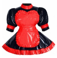 EXKLUSIVES ZOFENKLEID HERZ SCHÜRZE RÜSCHEN SISSY ZOFE  MASSGEFERTIGT  (MSZK589)