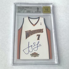 2010-10 PANINI THREADS JEREMY LIN RC ON-CARD ROOKIE DIE CUT /99 BGS 9 AUTO 10. rookie card picture
