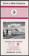 Boston & Maine Passenger Train railroad timetable #17 4/28 1968