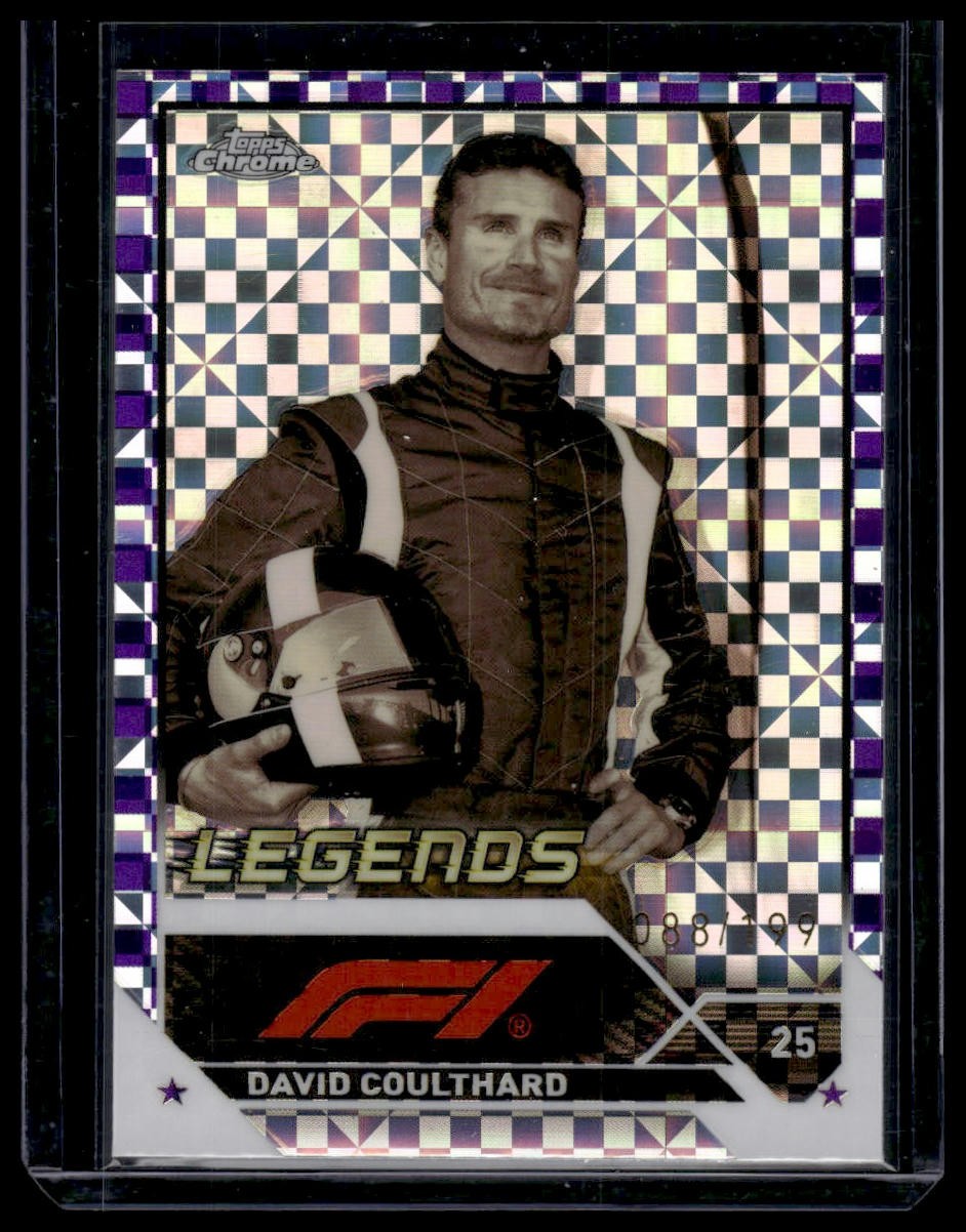 2023 Topps Chrome Formula 1 #200 David Coulthard Purple Checker Flag #/199