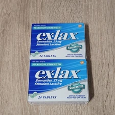 ex-lax Maximum Strength Stimulant Laxative 25mg - 24 Tablets Lot Of 2 Exp 11/27
