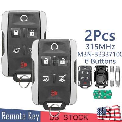 #ad #ad 2 For 2014 2015 2016 2017 2018 Chevrolet Suburban Tahoe GMC Yukon Remote Key Fob $14.89