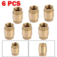 6PCS DN20 200PSI Check Valve 3/4" NPT In-Line  Brass Spring Loaded Inline us