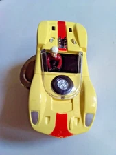 AURORA #1397 HO SLOT CAR 1966 MCLAREN ELVA MARK II PALE ? YELLA/RED STRIPE T-JET