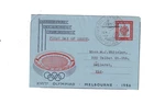 Australia 1956 10d Olympic Aerogramme,cds BALLARAT VILLAGE Vic
