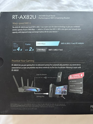 ASUS AX5400 Dual Band RT-AX82U WiFi 6 Gaming Router Tested & Working - 第 3/5 張圖片