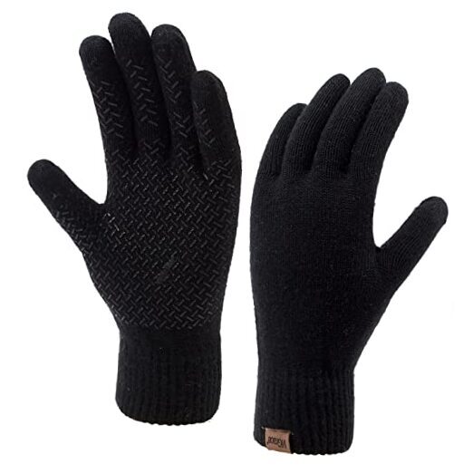 Winter Touchscreen Gloves for Men & Women – Warm Anti-Slip Black