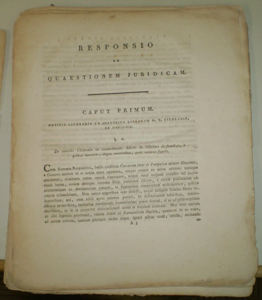1818, 1st, FRANCISCUS BINKES, RESPONSIO ad QUAESTIONEM JURIDICAM, CICERO, RARE - Image 4 of 4