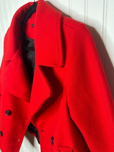 HAZEL Women's Short Red Double Breasted Peacoat SIZE S - Picture 5 of 8
