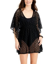 Miken 296173 Women Juniors' Crochet Cover-Up, Black, S