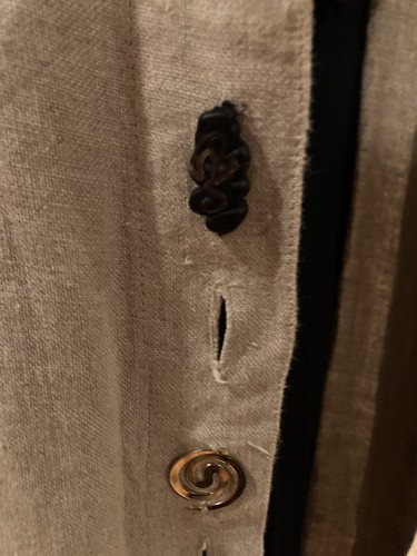 Vintage AMAZING Art to Wear Lee Andersen Oatmeal Linen Duster Buttons Handpaint - Picture 4 of 23