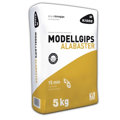 Krone Alabaster Gips 5 kg weiß Modellgips für Gießformen, schnell härtend