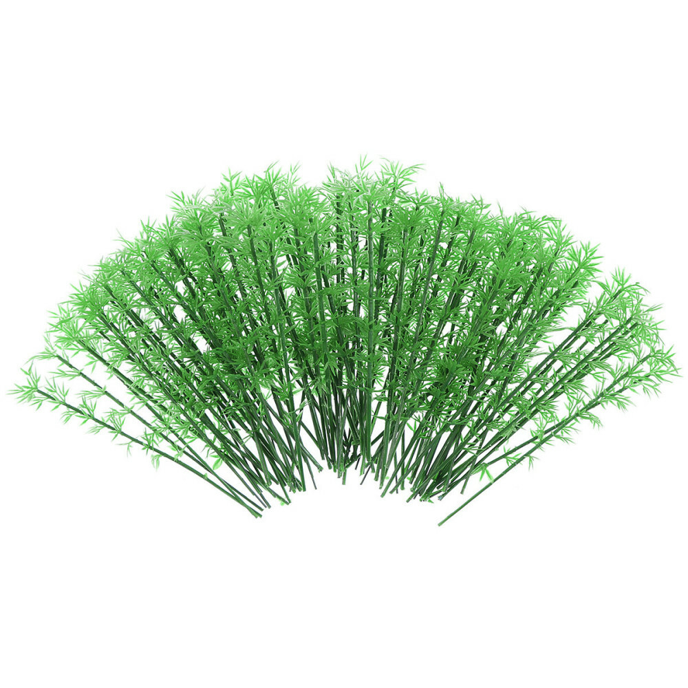 100PCS Miniature Green Model Trees with Bamboo for Realistic Scenery and Diorama Landscapes