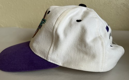Vintage 90s Starter Utah Jazz Hat Snap Back Cap Back Spell Out Rare NBA - Picture 4 of 13