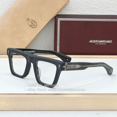 JACQUES MARIE MAGE Frosted Black Frame Teal Lens Outdoor