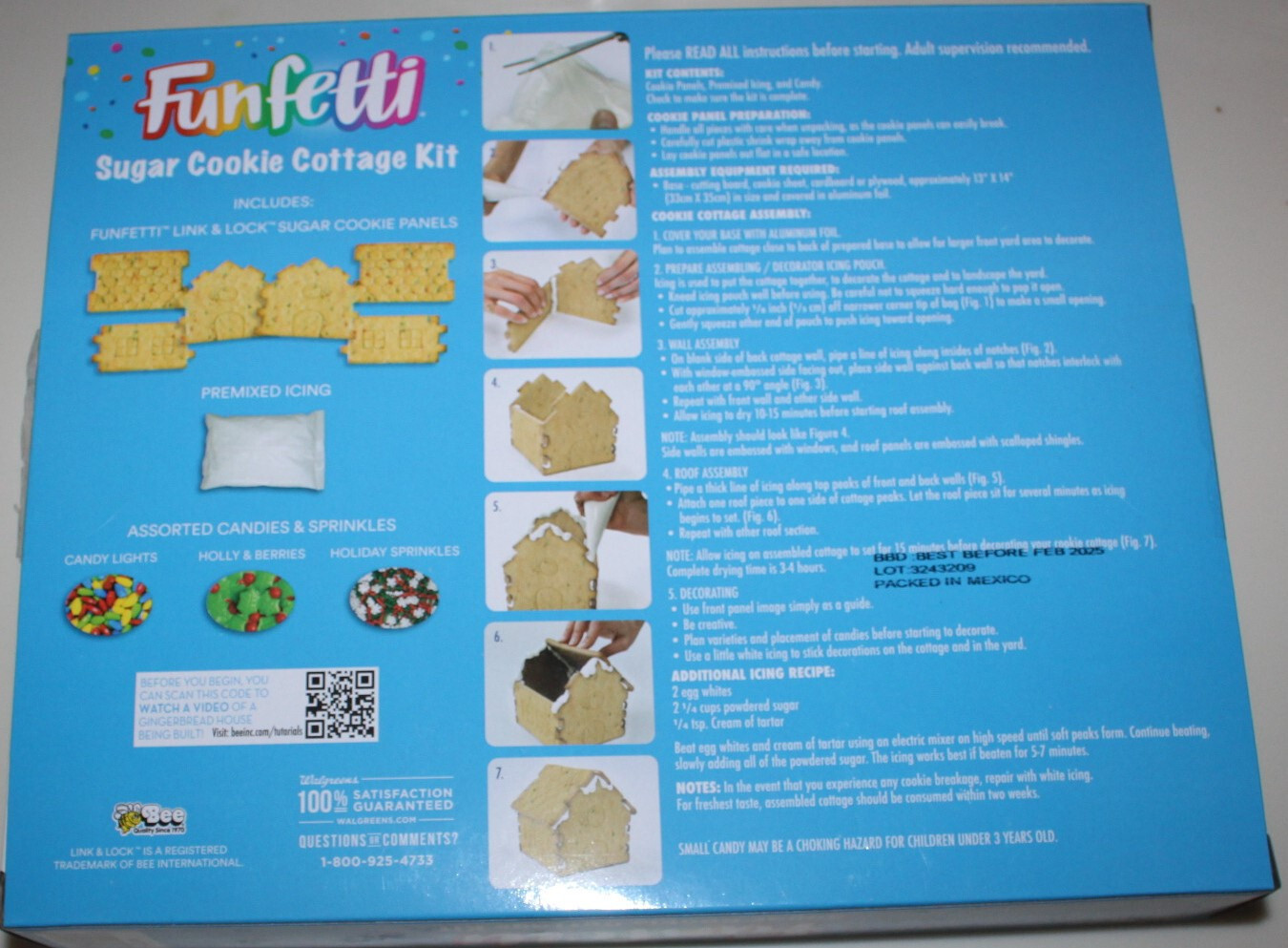 Bee  (10-PACK)  Funfetti Sugar Cookie Link & Lock Gingerbread Cottage Kit  24 oz