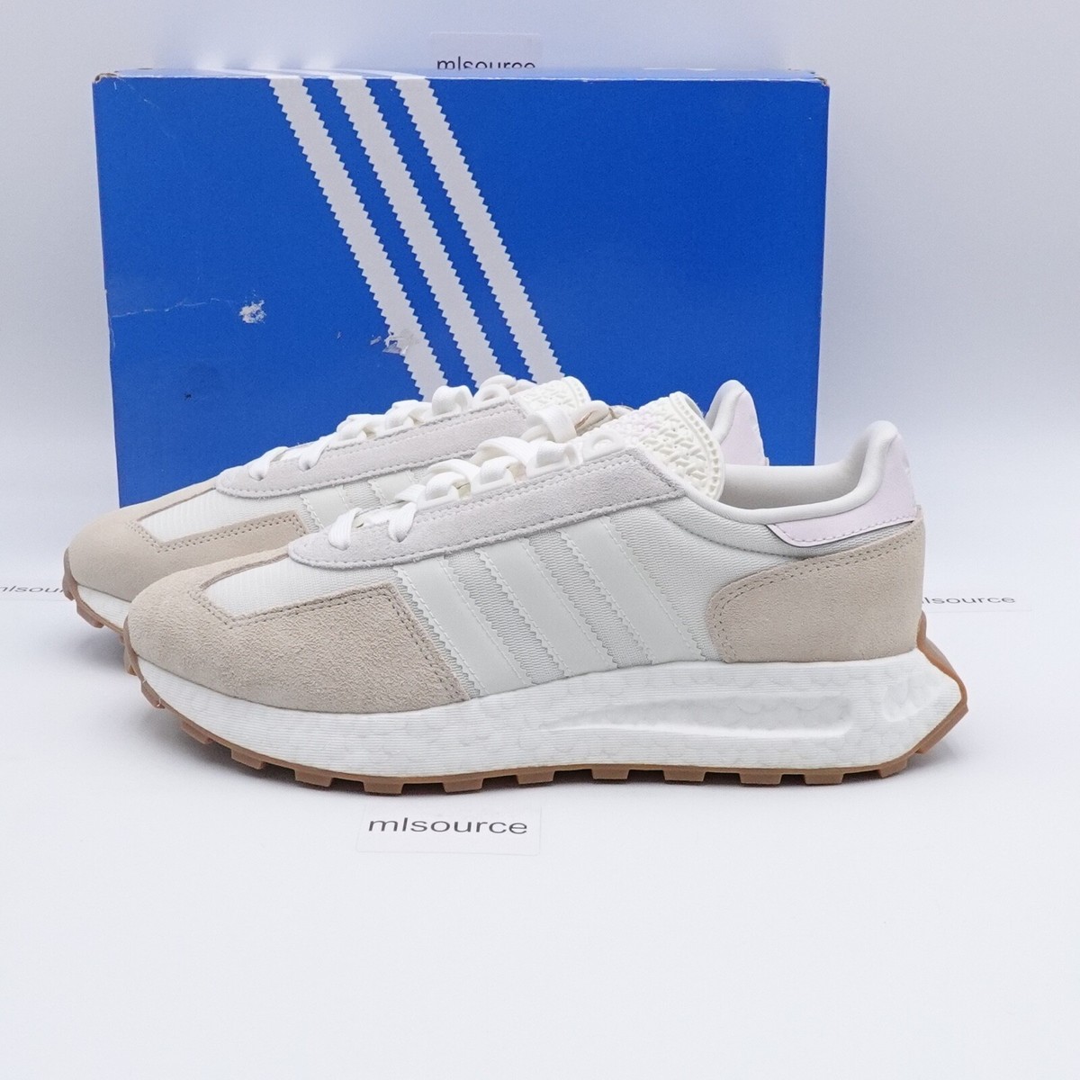 Amazon.com | adidas Retropy E5 Shoes Women adidas Retropy E5 Running Shoes Women\'s Size 10.5 Off White Leather Boost HQ4390 main image 1