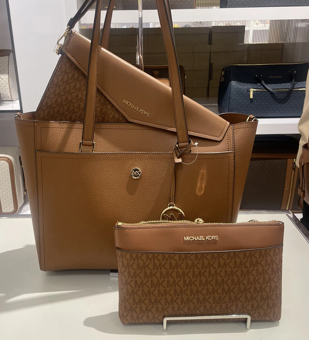 Michael Kors Maisie Large Pebbled Leather 3-in-1 Tote Bag Brown