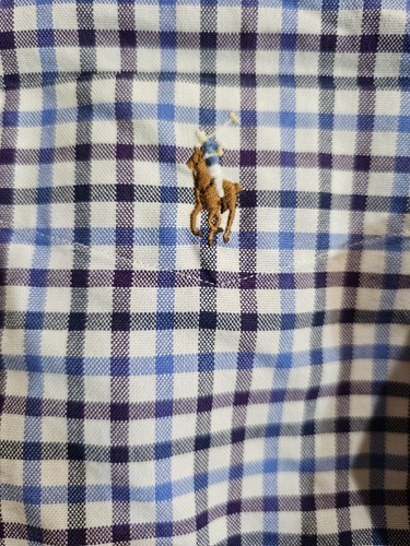 NWTs Ralph Lauren Classic Oxford Style Button-up Shirt Blue Purple Check Mens Sm - Picture 4 of 11