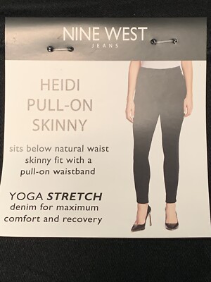 Nine West Heidi skinny black Yoga pants Womens Size 10 new