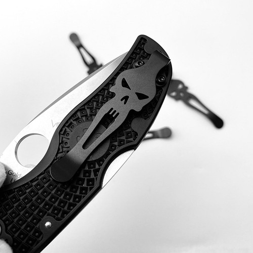 Titanium C41 Back Clip for Spyderco C41 Native 5 Lightweight FRN Folding Knife H - Zdjęcie 7 z 9