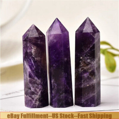 6-7cm Natural Dream Amethyst Quartz Crystal Point Wand Obelisk Healing Reiki US