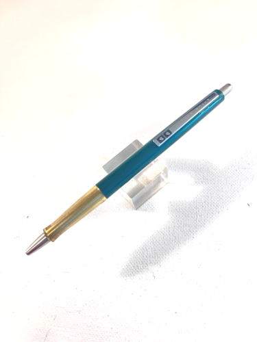Vintage Green Paper Mate Contour Ball Pen Double Heart Dry refill NICE!!