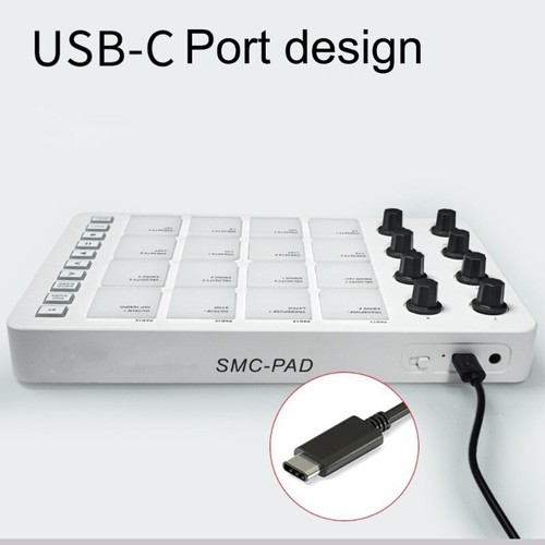 Practical MIDI Keyboard Controller with 16 Backlit Drum Pad Wireless Velocities - Picture 7 of 8