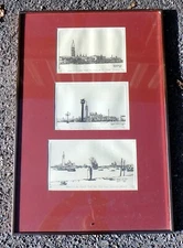 Chris Crabtree Circa 1970/80 3 Artists Proof signed etchings of Venice framed