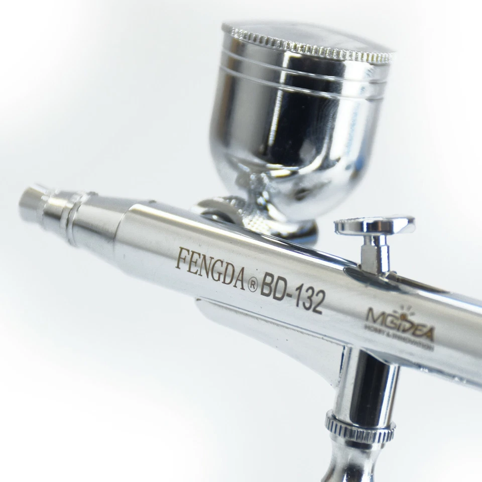 AEROGRAFO DOPPIA AZIONE AEROGRAFIA BD-132 0.3 mm FENGDA SERBATOIO 7CC 15-50PSI-T - Immagine 4 di 4
