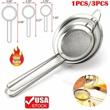 1-3PCS Liquid Colander Sieve Kitchen Supply Fine Mesh Stainless Steel Strainer