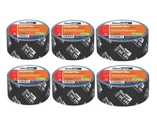 Qty 6 New Rolls Shurtape Dc 181 Hvac Tape, 48mm X 110M, 3 Mil, Black Printed