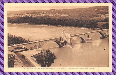 Avignon - Le Pont Saint-Bénezet - Ansicht Aufnahme Aus Le Jardin Des Doms