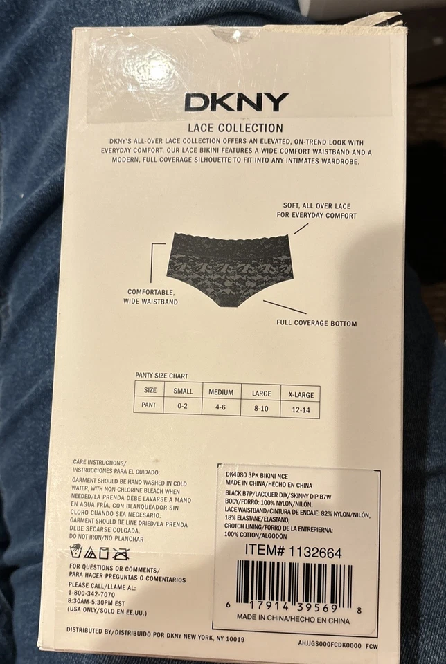 NUEVO DKNY Mujer Colección Encaje Bikini Paquete de 3 Talla PEQUEÑA Negro Rojo Beige Foto 4 de 4