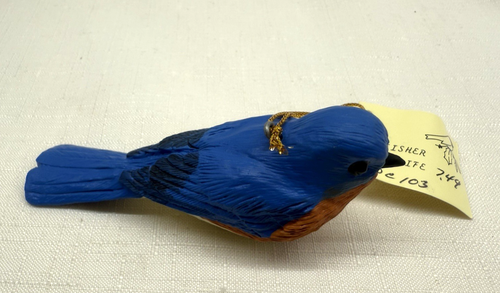 Western Bluebird Christmas Ornament by Fisher Wildlife, 4.25" - Picture 2 of 3