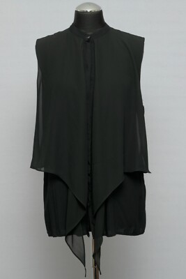 180 1/314 MORE & MORE Damen Bluse Top Blusentop schwarz Gr. 40 doppellagig